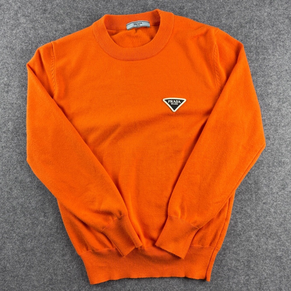 Prada Orange Crew Neck Sweater